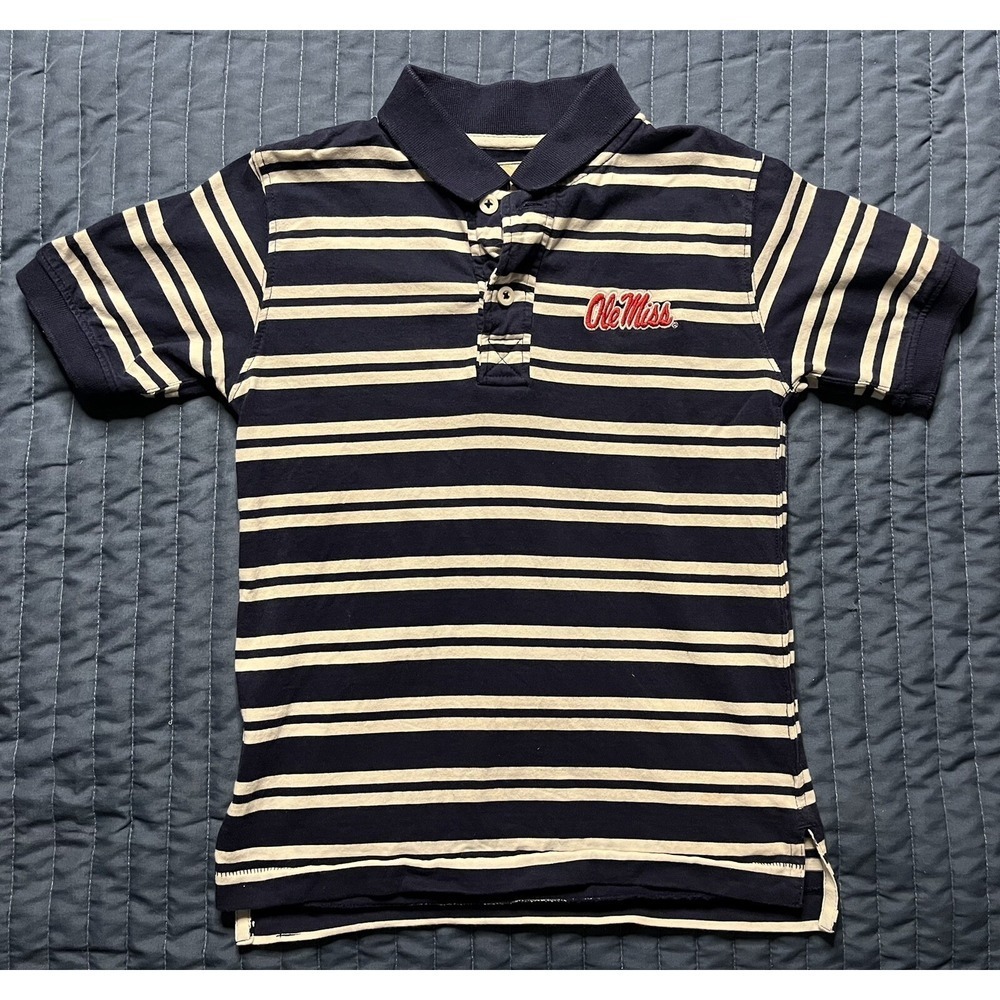 Garb Team Mississippi Ole Miss Rebels Polo Shirt Children's Small Blue & White